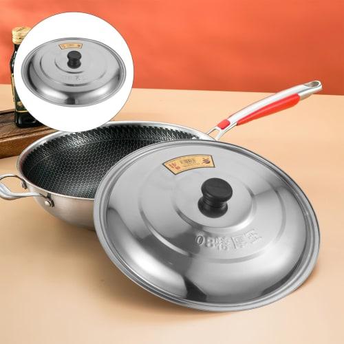 Luxshiny Stainless Steel Universal Lid for Frying Pans, Pots, Cast Iron, and Skillets, 33cm