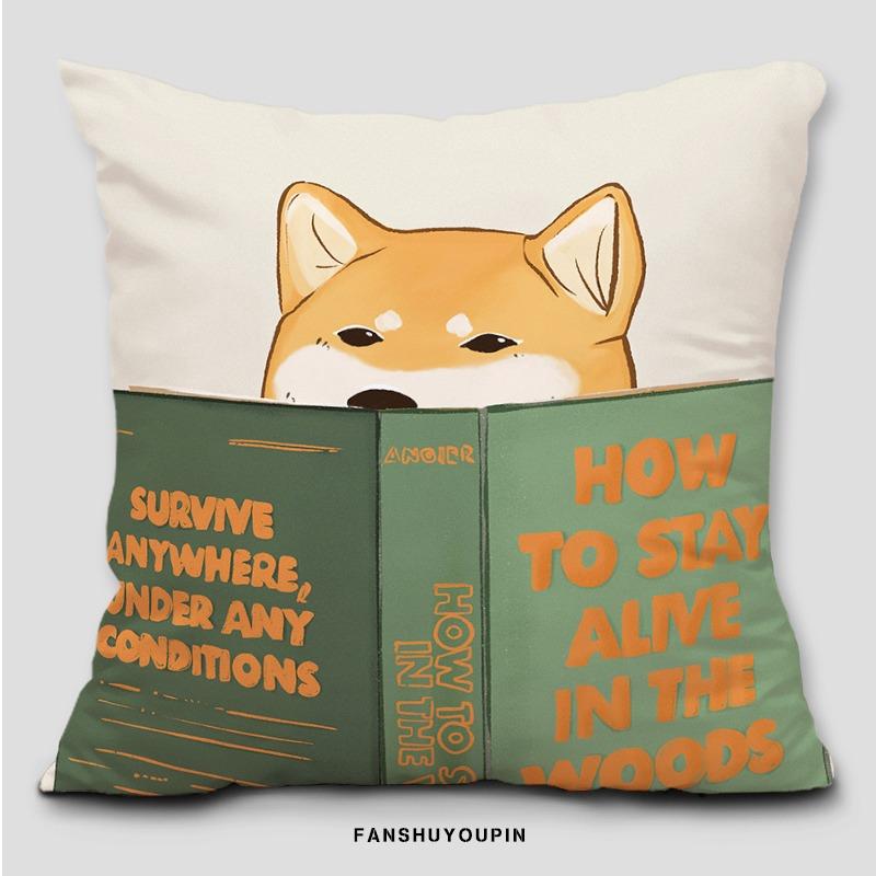 Cartoon Shiba Inu Kissenbezug Schlafsaal Dekoration Büro Wohnzimmer Sofa Heim Kissenbezug
