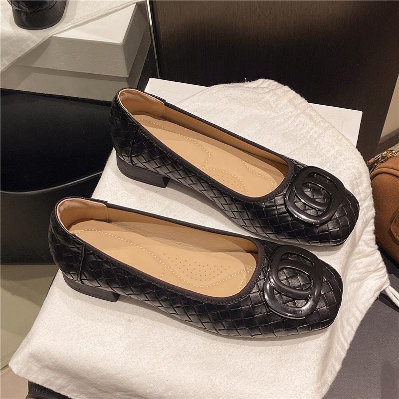 Low heels are not tired, low heels and soft soles, new light-mouth shoes, single shoes, mother shoes, 100 women's summer soft leather women's shoes
