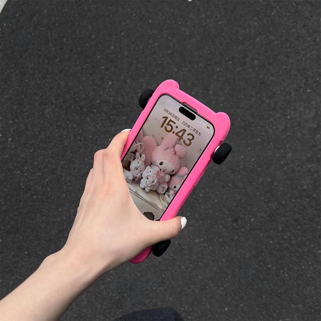 For iPhone 15 Pro Max Silicone Case Cute Sports Car Style Shockproof Phone Cover