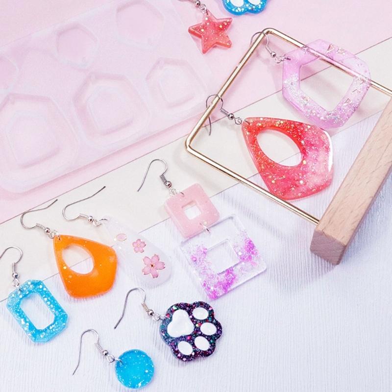 Sturdy Food Grade Silicone Mould Home Accessory for Crafting Unique Multiple Types Earrings and Pendants Daily Use