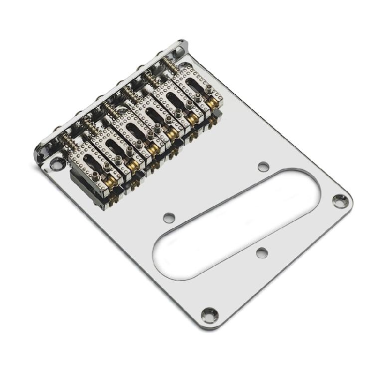 6 Rollensättel Elektrischer Bass Feste Brücke 6 Saiten Professionelles Basszubehör Feste Brücke Bassgitarrenteil für Gitarre