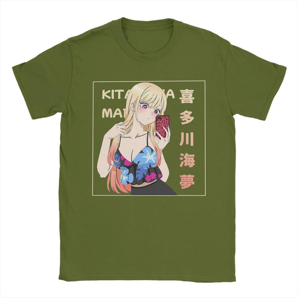 Men Marin Kitagawa T Shirt My Dress-Up Darling Anime Cotton Clothes Humor Short Sleeve Round Neck Tee Shirt Party T-Shirt