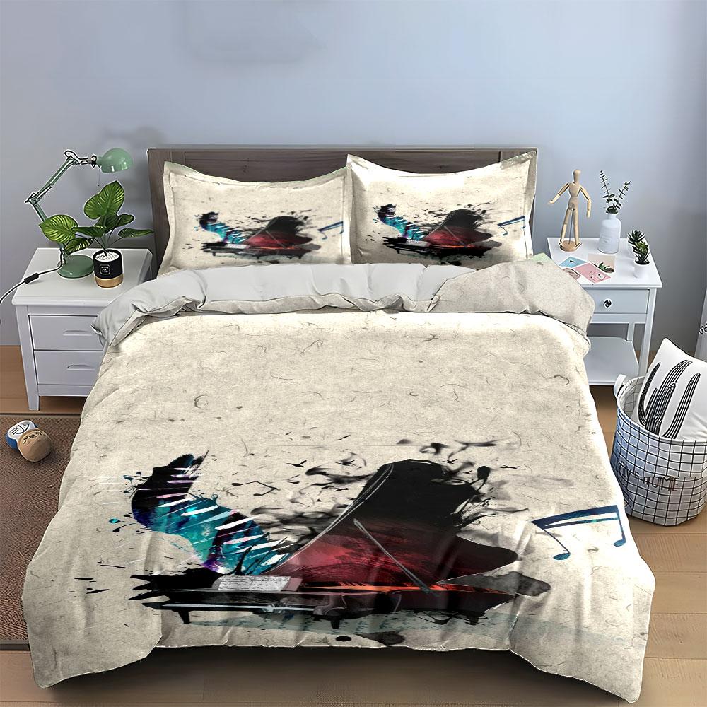Abstract piano and musician. Bedding sets Duvet cover sets Duvet covers Pillowcases(1 * Duvet Cover 2 * Pillowcases without duvet insert)