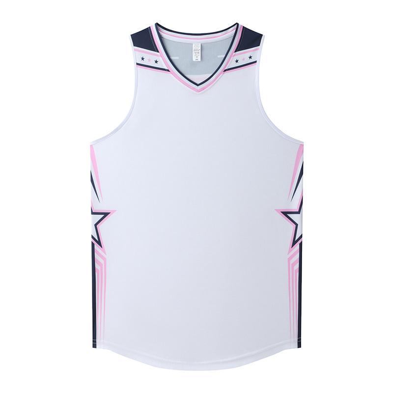 Nový, středoškolský herní tréninkový dres, basketbalový dres s úzkým ramenem na čtyři čtvrtiny.