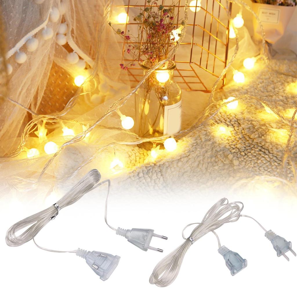 Christmas Tree Extension Cord 10 Ft Invisible 2 Prong Power Cable 220V Electric Cord Extender Light Fixtures Cords Wire