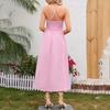Ladies' Color Sleeveless Casual Vacation Travel Suspender Hollow Dress