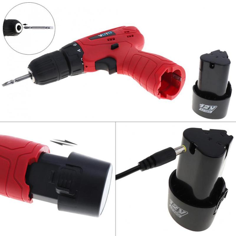 VT101 AC 100 - 240V Electric Cordless Screwdriver with 2*Rechargeable Lithium Battery and 18 Gear