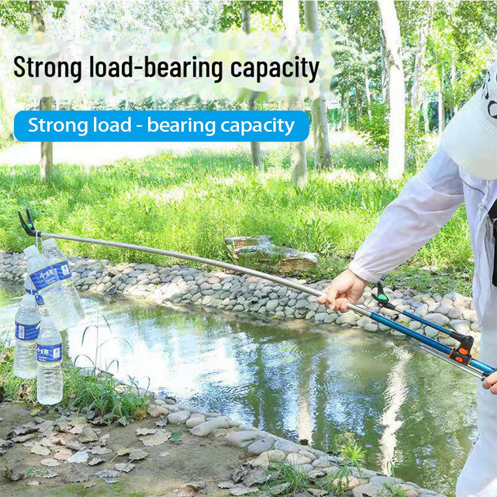 Dwufunkcyjny czarny uchwyt na wędkę King Kong z wtyczką uziemiającą i teleskopową konstrukcją.