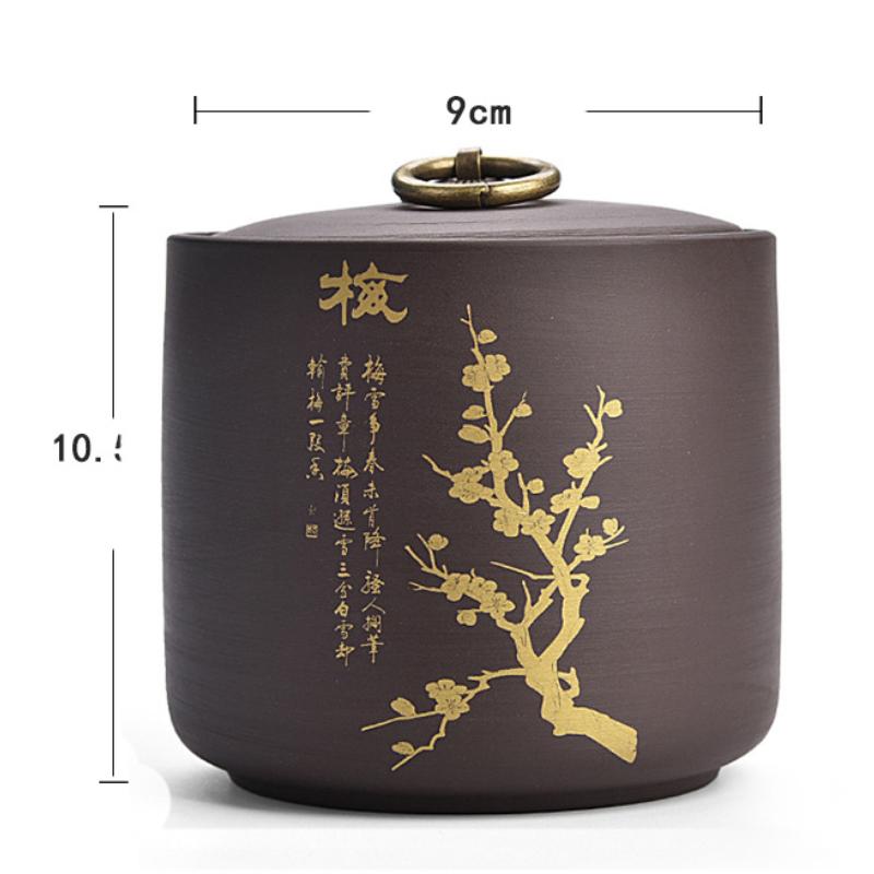 Purple Clay Tea Caddies Pu'er Tea Tin Household Sealed Jar Kitchen Dried Fruit Food Moisture-proof Storage Cans Tea Storage Tank