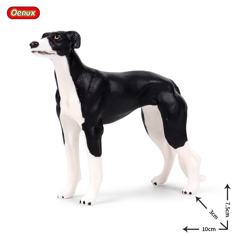Oenux New Farm Dogs Pet Figurines Rottweiler Collie Huskie Bulldog Schnauzer Model Action Figures Cute Home Decoration Kids Toy