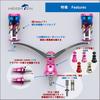 HEIGHTEN 92mm Reel Handle with 16mm Knob, Compatible with Shimano and Daiwa Spinning Reels, Vortex Series (Pink Knob & Gunmetal Handle) (587)