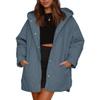 Women's  Autumn Winter Fashion Cotton Jacket Coat Women's Parkas Casual Curled Edge Hooded Cotton Padded Coat Lattice Outerwear