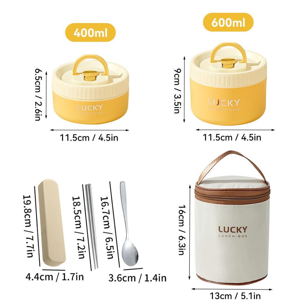 18/8 Stainless Steel Thermal Food Container Bento Lunch Box Set, Portable Keep Warm Lunch Container With Insulated Bag
