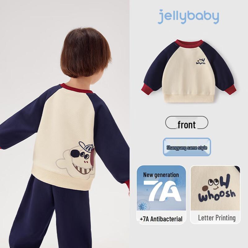 Детская толстовка с принтом собаки и цветовыми блоками для мальчиков JELLYBABY 110