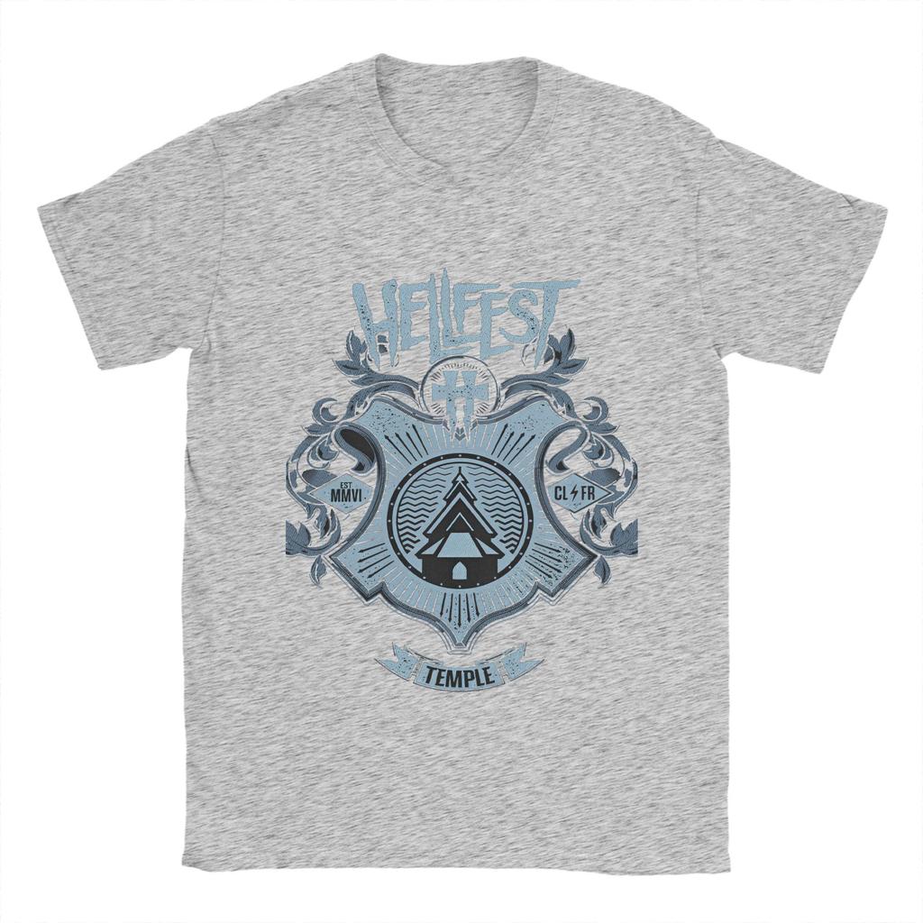 Hellfest Heavy Metal Music   100 Cotton T-Shirt For Man Summer  Classic T-Shirts O Neck Hippie Tees Oversized Pattern Tops