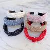 PROLY New Fashion Women Headband Shining Pearls Rhinestone Hairband Center Knot Casual Headwear Girls Hair Accessories