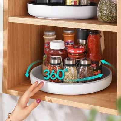 Multi-function 360 Rotating Seasoning Storage Rack Shelf Rotating Spice Rack Non-slip Waterproof Kitchen Organizer Accessories