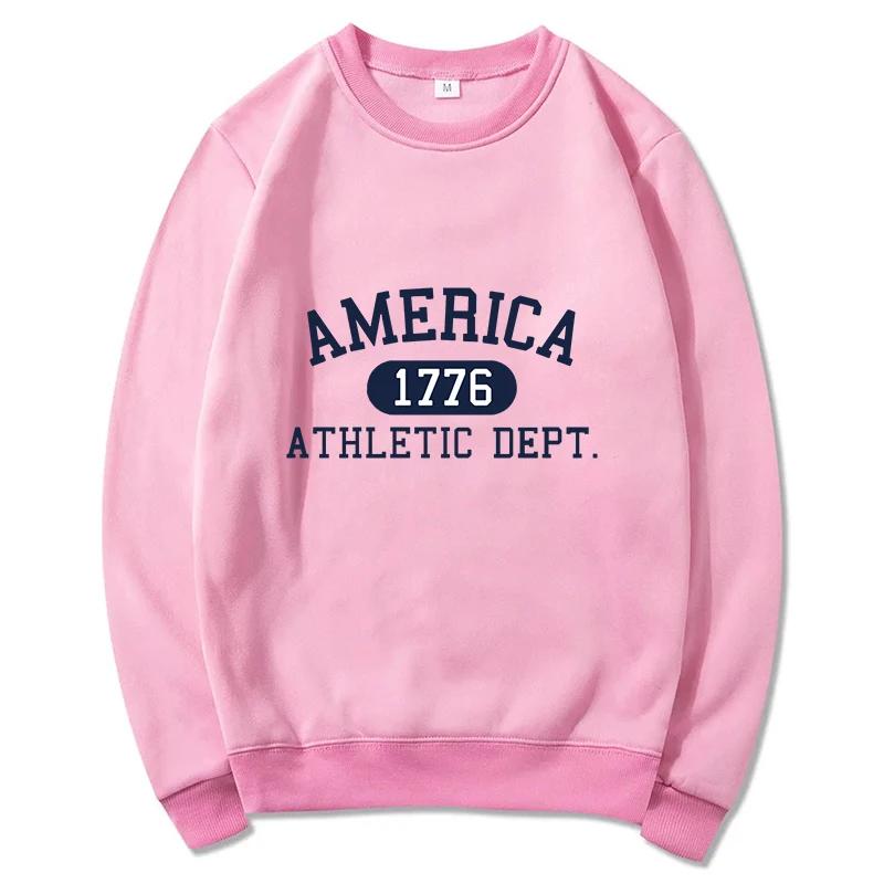 America 1776 Athletic Dept Unisex Pullover Men Women Hip Hop Long Sleeves Hoodies Men's Clothes Autumn Loose Casual Hoody