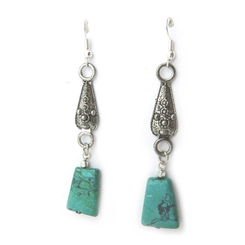 Les Trésors De Lily [N1200] - Turquoise 'Kilimanjaro' Designer Earrings