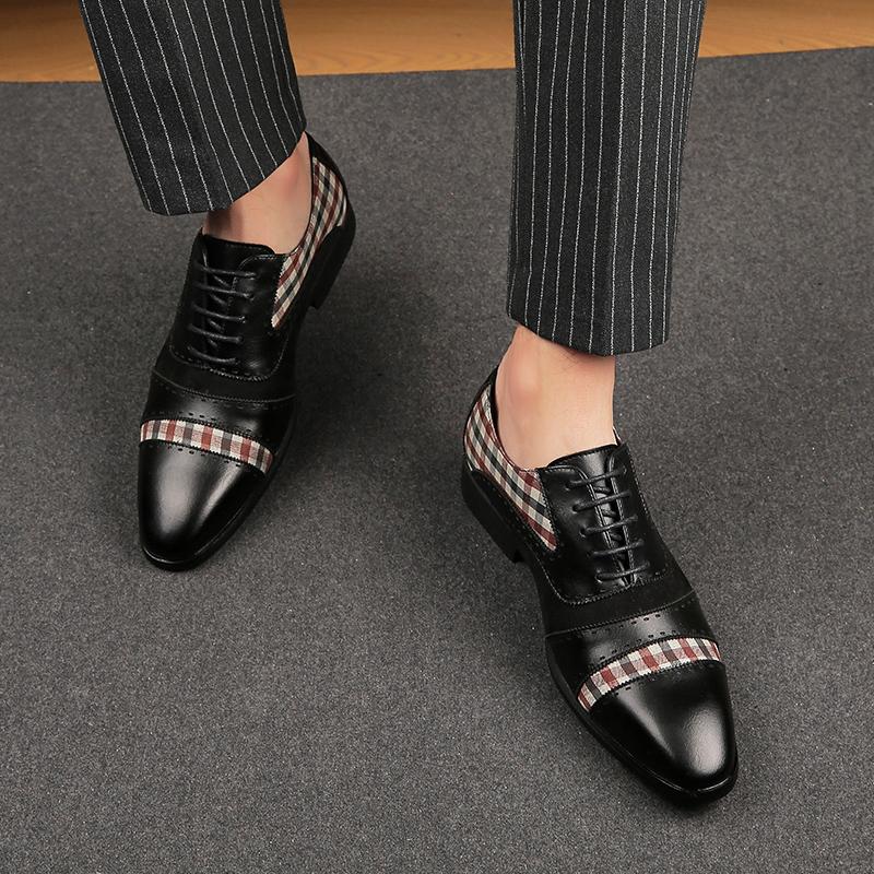 Fashion Business and Casual Men's Leather Shoes Fashion Color Blocking Design Style Outdoor Leisure Party Daily Dates Office Men's Shoes