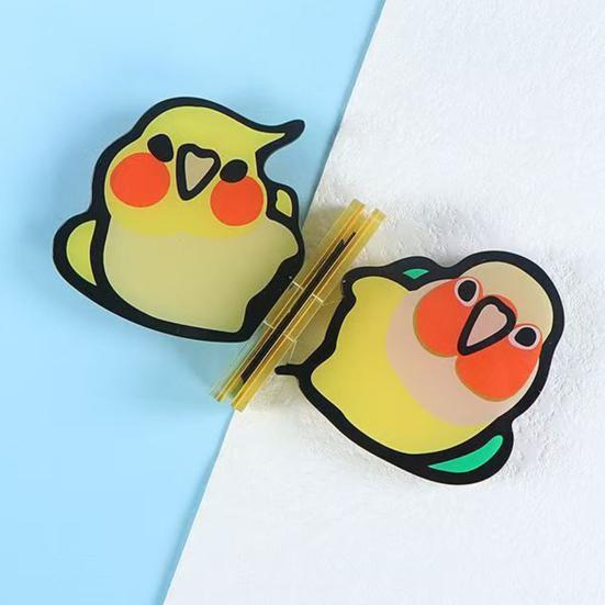 2Pcs Skateboarding Parrot Fridge Magnet Acrylic Cartoon Bird Magnetic Refrigerator Accessories Memo Note Photo Holder Decoration