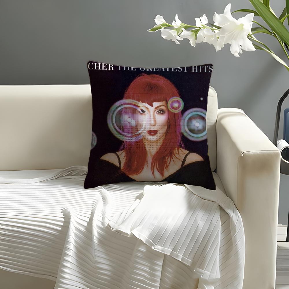 Cute CcherS cool Pillow Case Natural Linen Organic Fabric DoubleSided Printing Sofa Home Decor Cushion Cover
