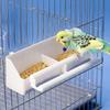 Plastic Birds Water Hanging Bowl Double Bowl Parrot Water Drinker  For Peony Cockatiels Budgerigar