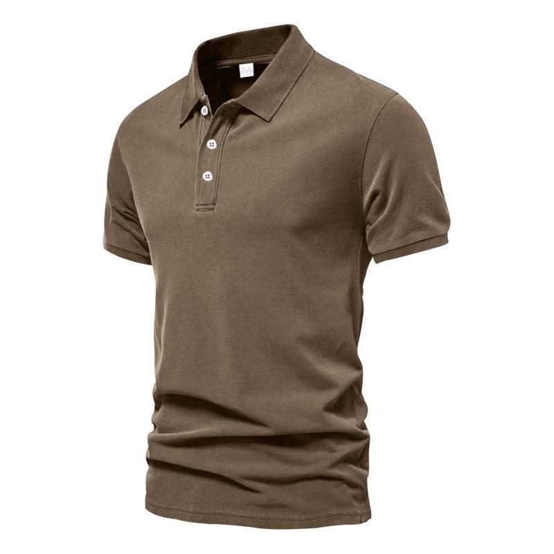 Men's Solid Color Short Sleeve Polo Shirt Basic Casual Golf Top