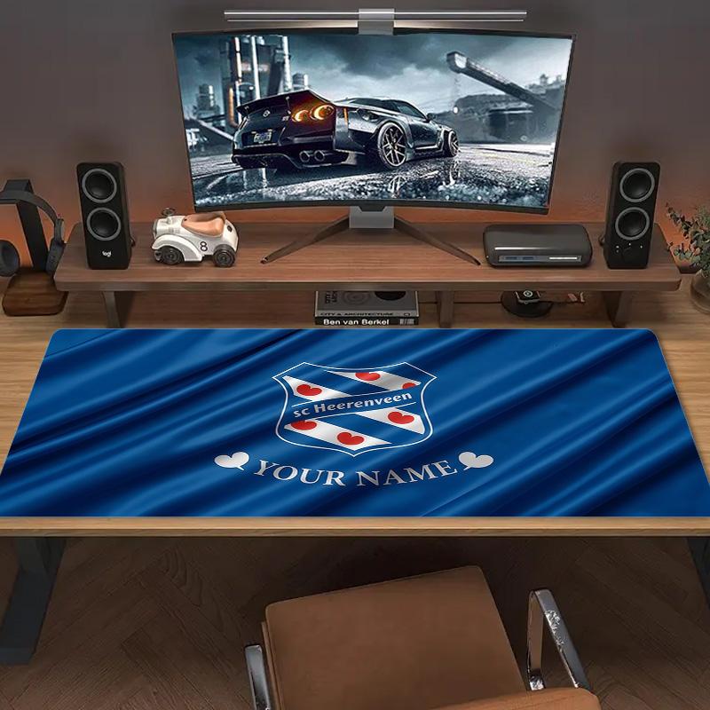 SC Heerenveen Druck Kissen Rutschfest Laptop Tablet Großes Mauspadd XXL Matte Mini-PC Spielmatte Mit Verriegeltem Rand