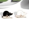 Black & White Mischievous Mice Brooch: Stylish & Versatile Cartoon Animal Badge
