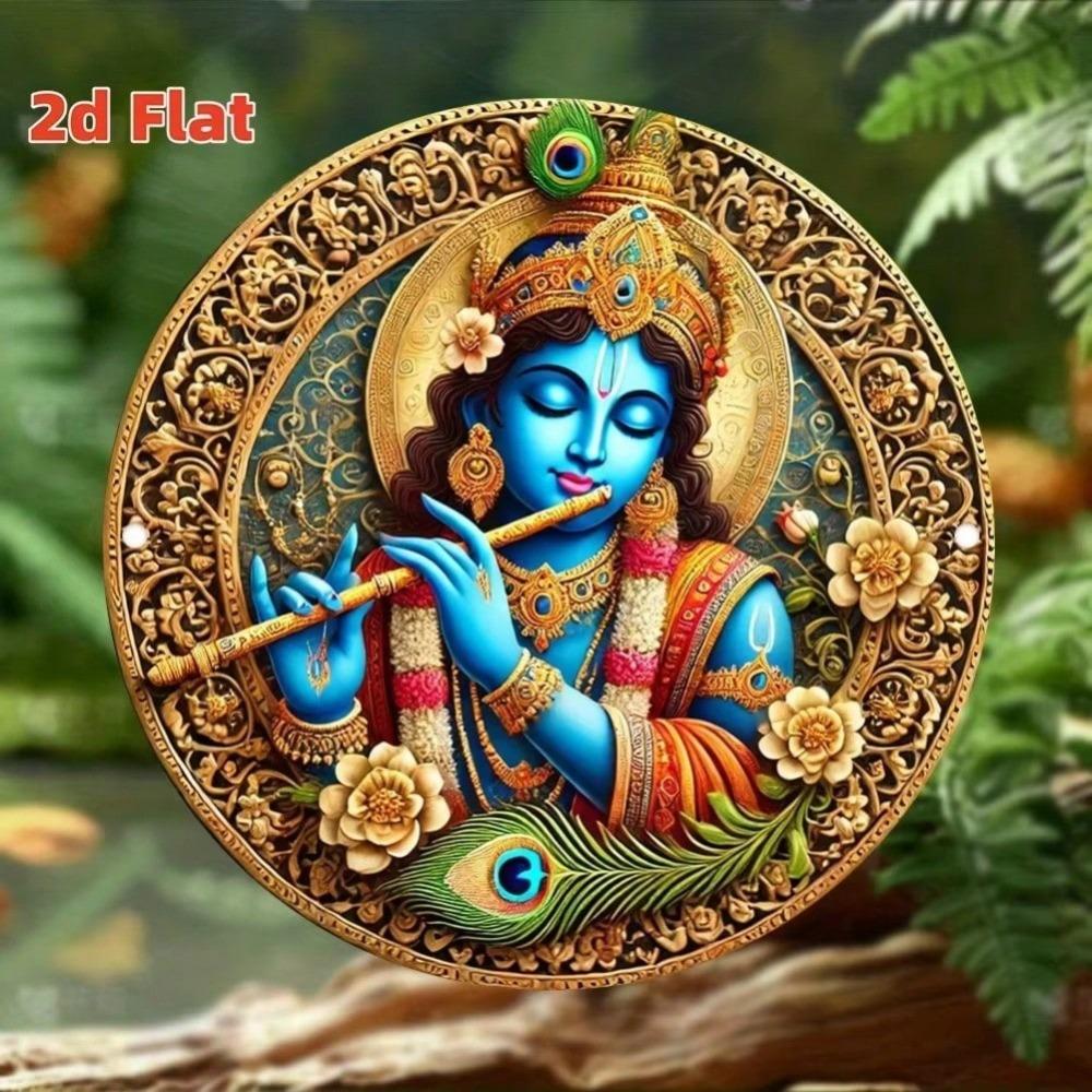 Metal Wall Art Hindu God Decoration Waterproof Floral Design Home Temple Cafe