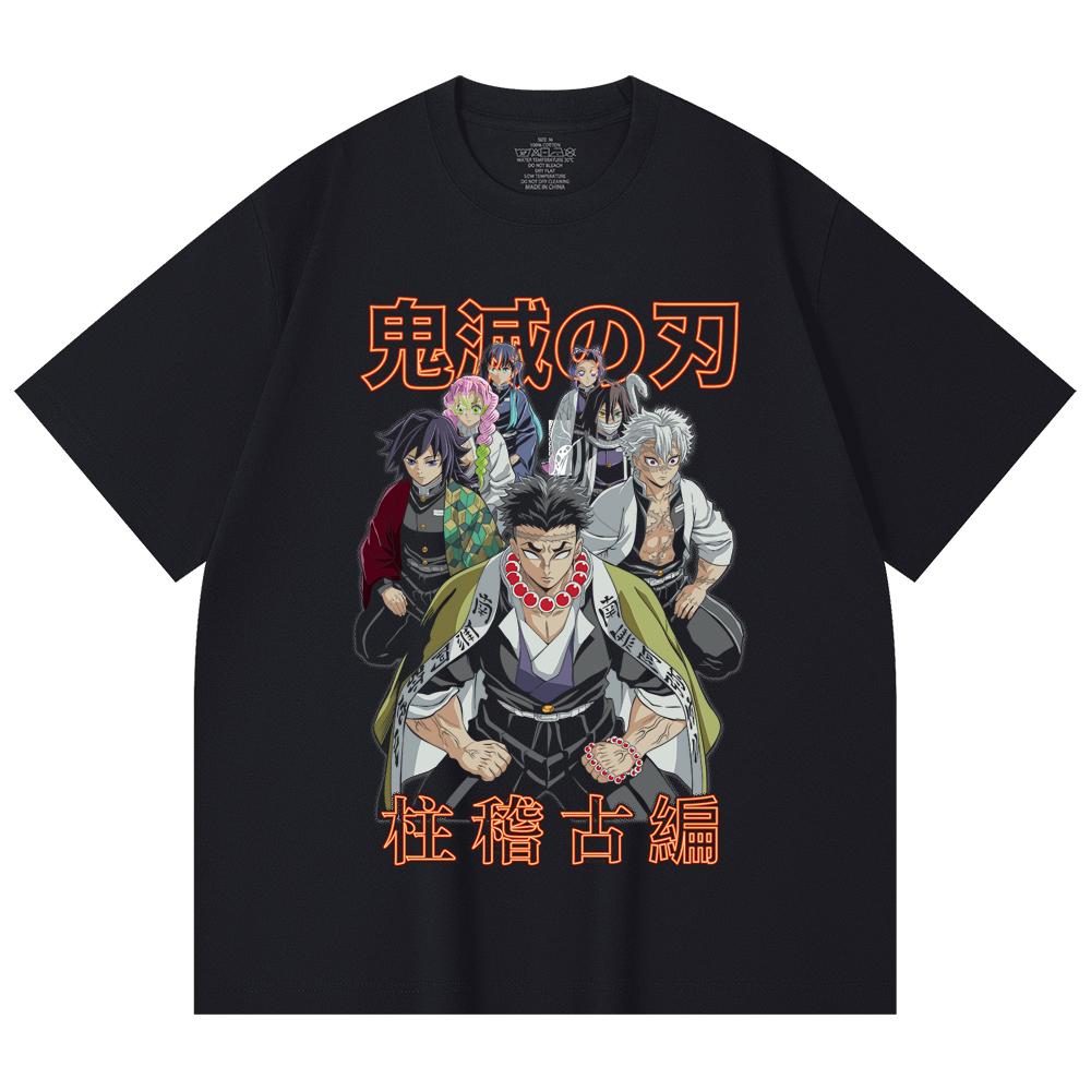 230 Gsm 100% Cotton Demon Slayer V22 Hashiras Print Unisex Heavy Cotton T Shirt