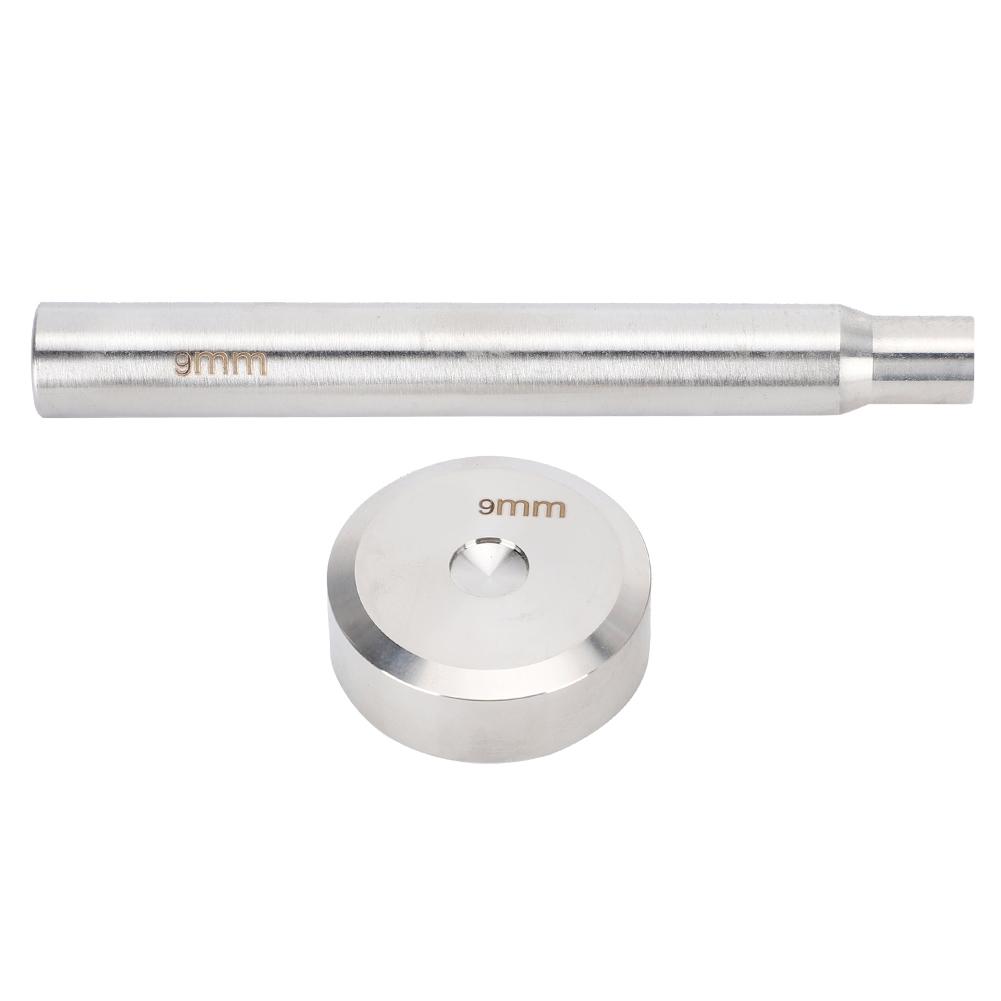 

9 мм двухсторонний пробойник для заклепок из кожи, инструмент для установки кнопок, базовый комплект