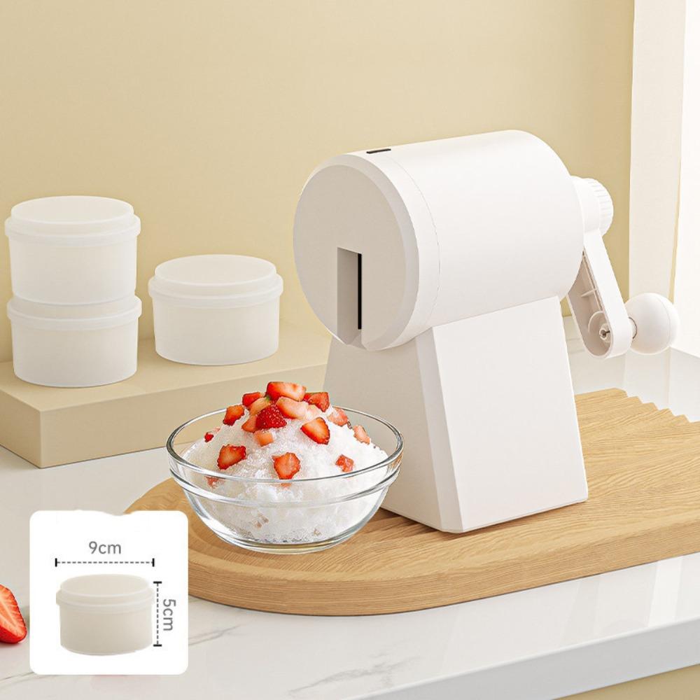Portable Hand-Cranked Shaved Ice Machine Labor Saving with Ice Box Ice Crusher Plastic Manual Ice Maker Summer Treats