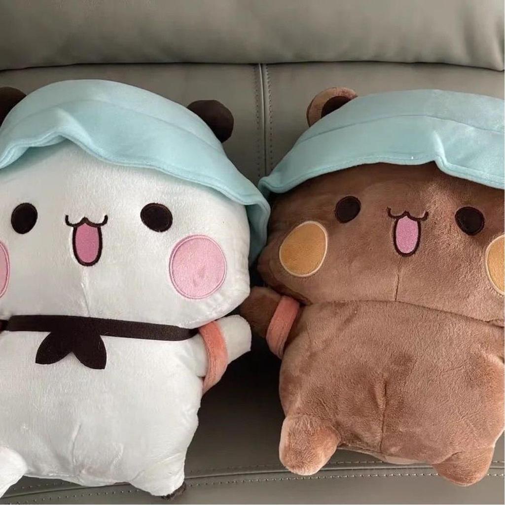 Cute Panda Plush Doll - Bedside Toy & Cartoon Couple Gift for Girls' Birthdays