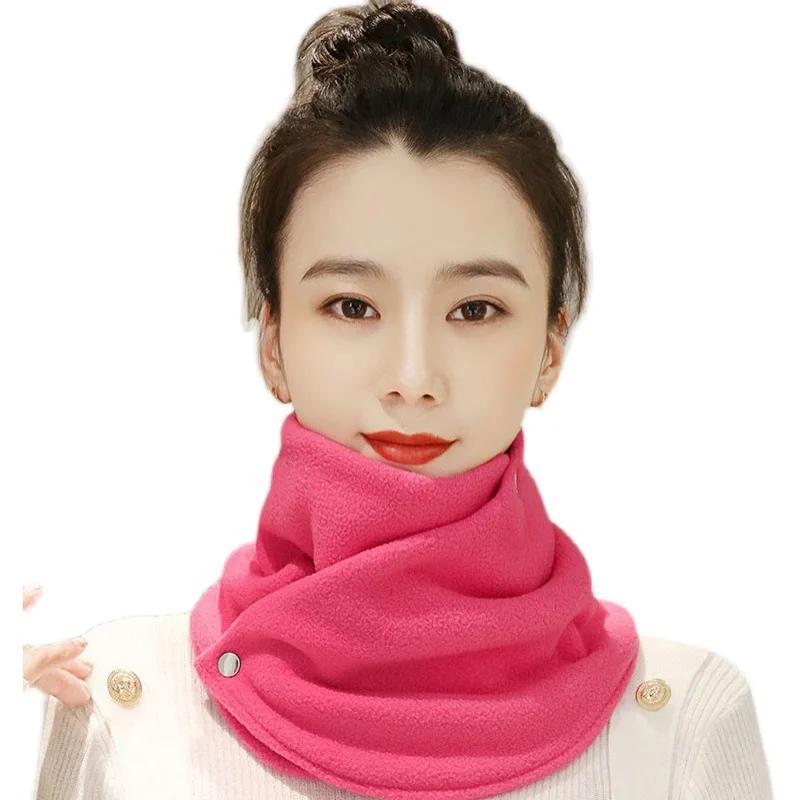 Autumn and Winter Warm Neck Mask Fleece Thickened Cold and Windproof Outdoor 2-in-1 Face Mask Earmuffs Scarf