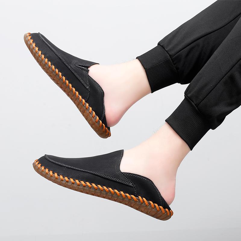 Men‘s Casual Shoes Handmade Leather Loafers Leather Flat Moccasins Men Sneakers Plus Size 39-47