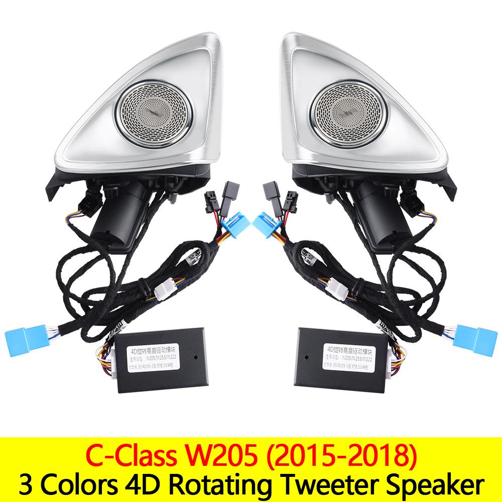 For Mercedes Benz W205 X253 GLC 15-18 3 Color Turbine Vents Ambient Light 4D Rotating Tweeter Speaker Lamp LHD Copilot LED Strip
