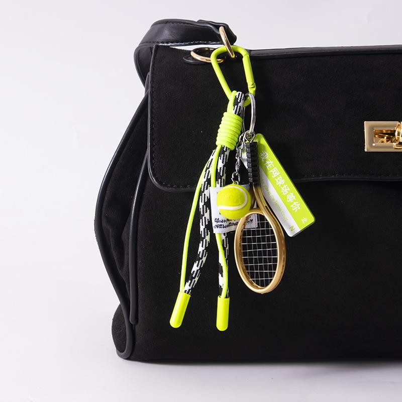 1 Piece Miu Series Tennis Keychain,Sports Style Bag Decoration Pendant,DIY Braided Rope Accessories Creative Small Gift
