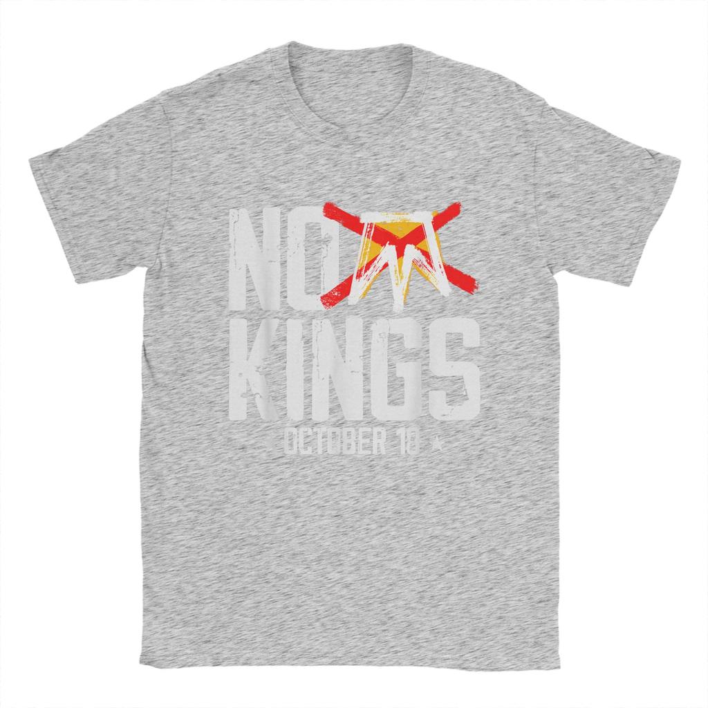Herren T-Shirts No Kings 18. Oktober No Kings Day Lustiges Reines Baumwoll T-Shirt Kurzarm T-Shirts Rundhals Kleidung Geschenkidee