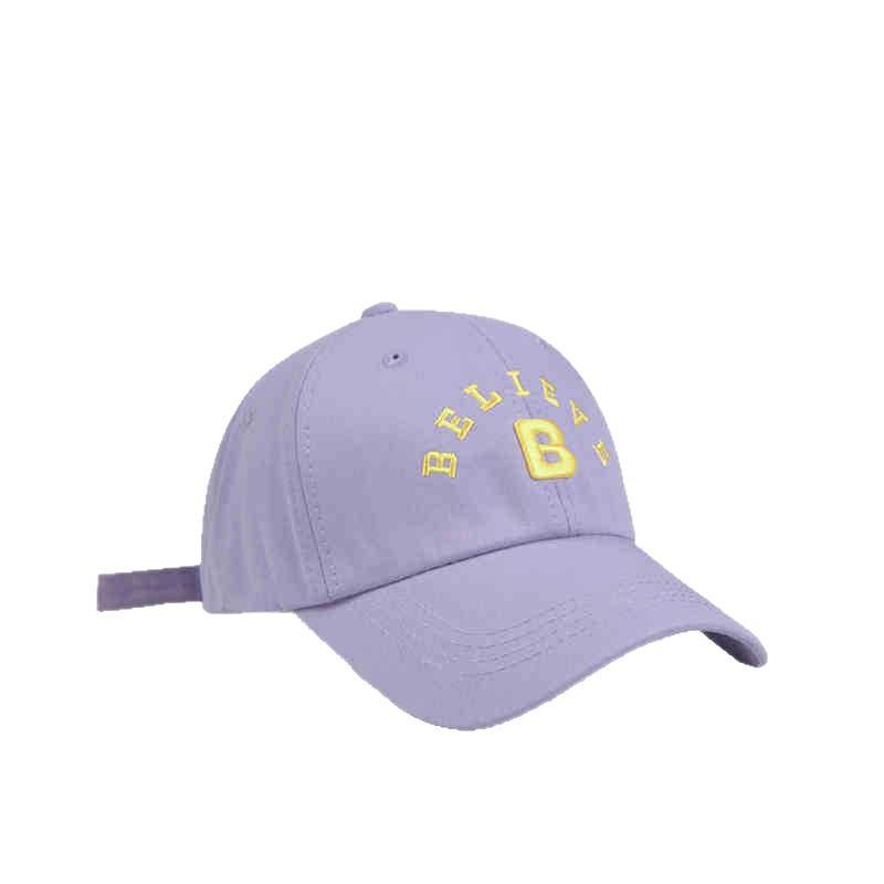 Color Dopamine Wear Embroidery Spring And Summer Baseball Cap Women'S Big Head Circumference Show Face Small Fashion Cap