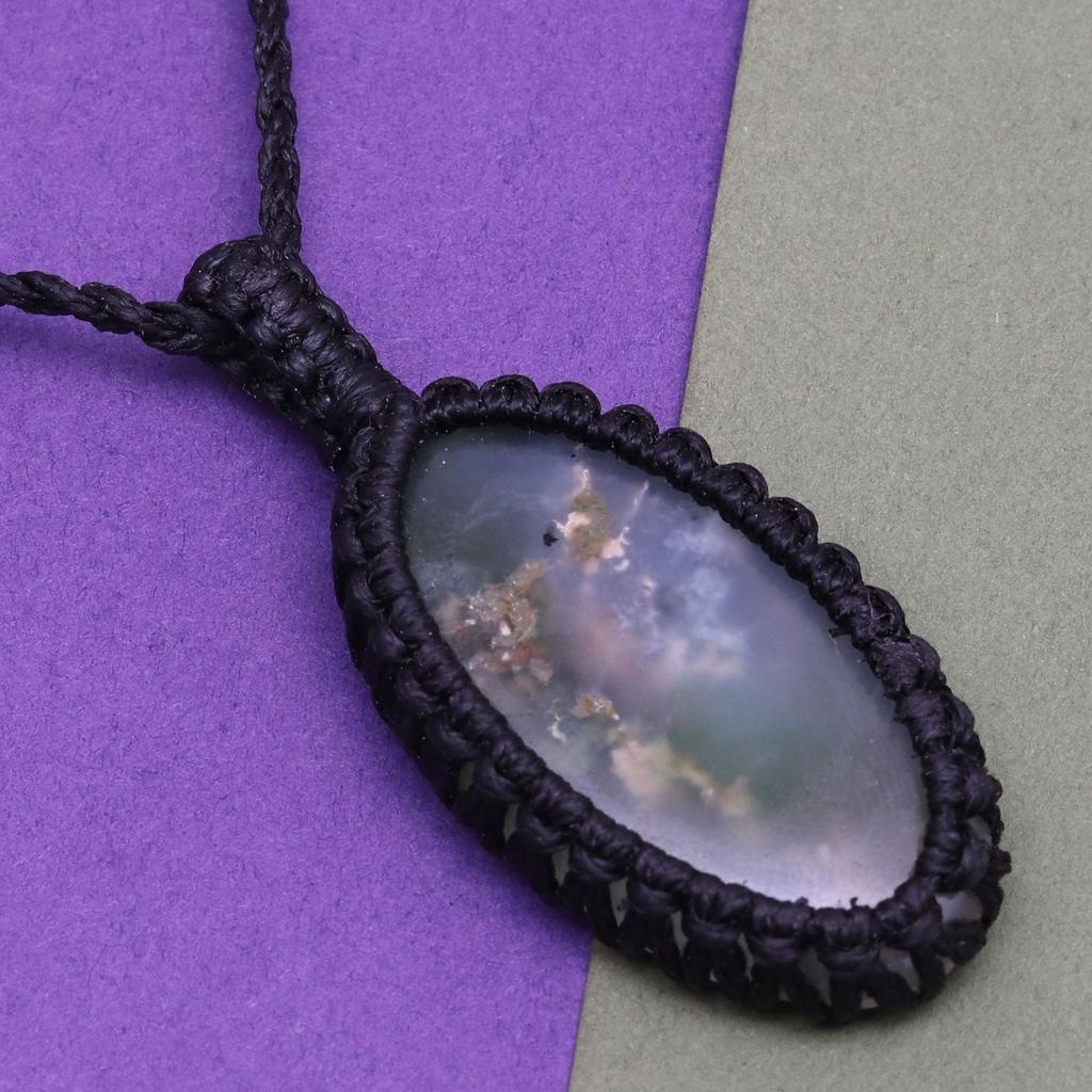 Chrysoprase Gemstone Holloween Gifted Jewelry Macrame Gift For Her Necklace
