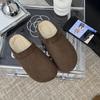 Women's Baotou Christmas a Footstirrup Heightening Winter Warm Cold Padded Non-slip Wear-resistant Leisure Cotton Half Slippers
