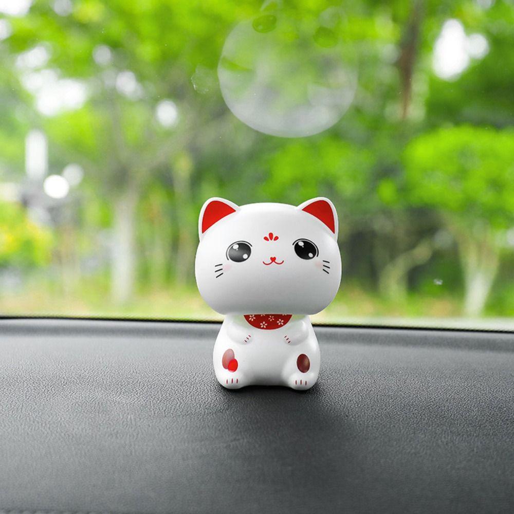 Lucky Cat Solar Power Shaking Head Ozdobte zvířecí auto Solární tančící autíčko Decora interiér