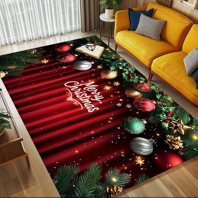 Christmas Decorations Crystal Velvet Chair Mat Area Rug - Non-Slip, Floor Mat, Office Desk Chair Rugs, Bedroom Decor.Christmas Gift-1106006