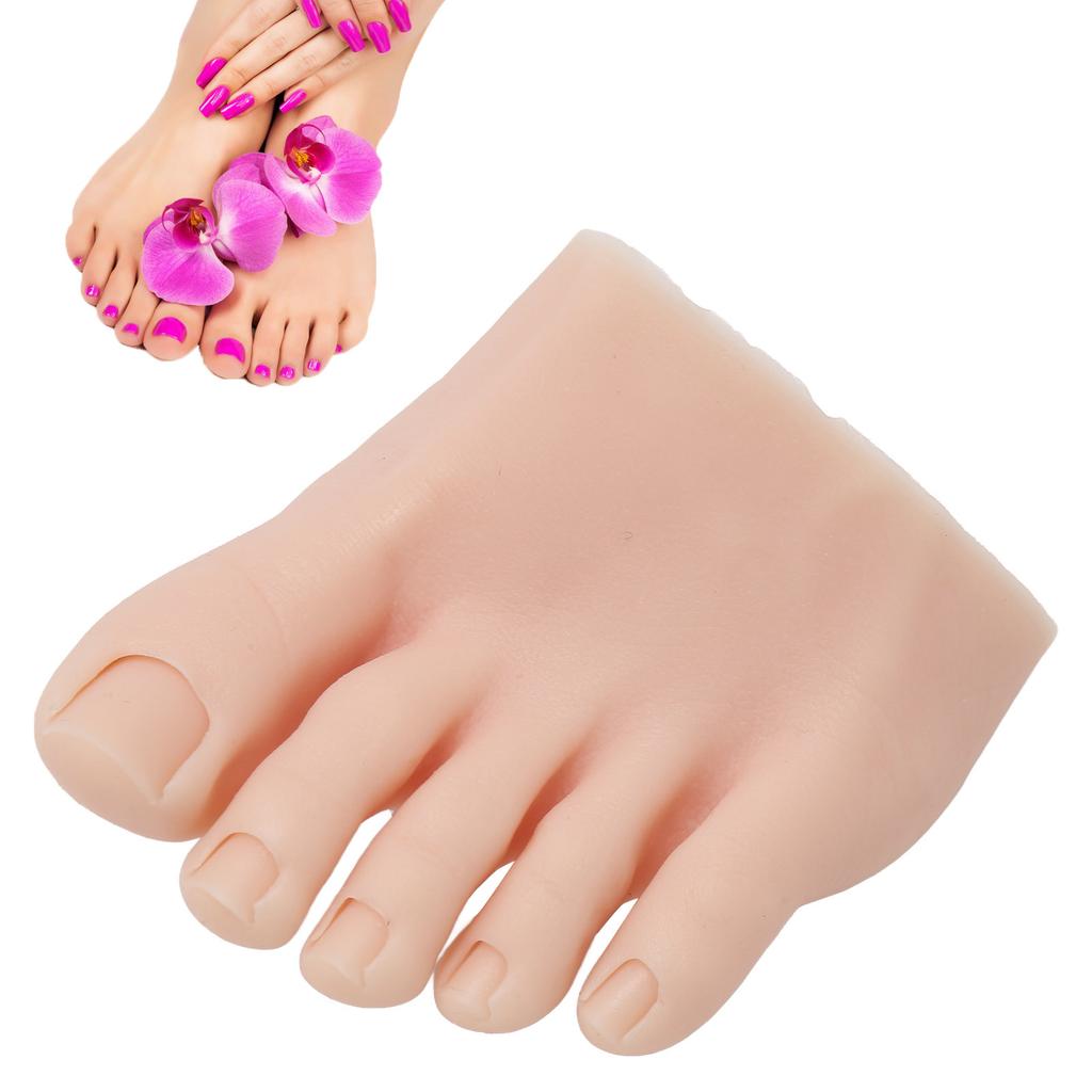 Tattoo Practice Fake Foot Model Medium Skin Color Nail Art Training Display Silicone Half Foot Model