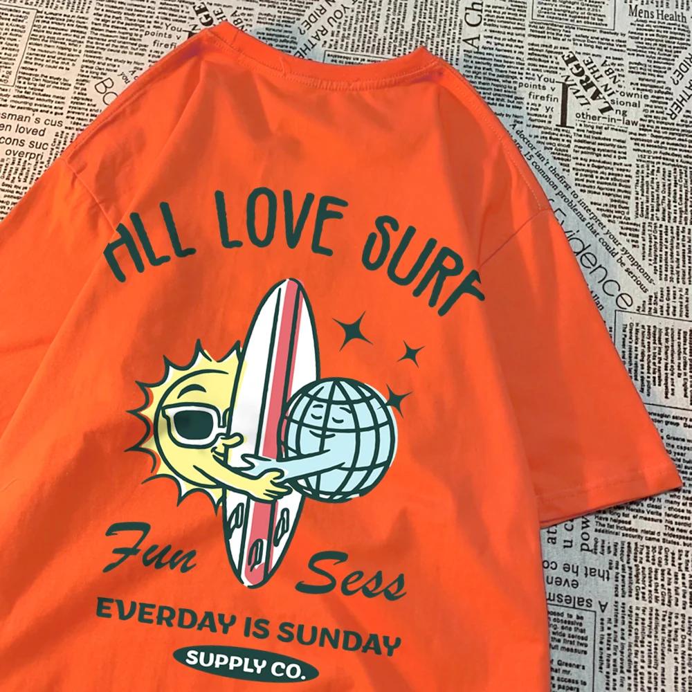 Soare și Pământ Toate Dragostea Surf Bărbați Femei Tricou Supradimensionat Lejer Haine Street Bumbac T Tricou Moda T-Shirts Casual Brand Tricou