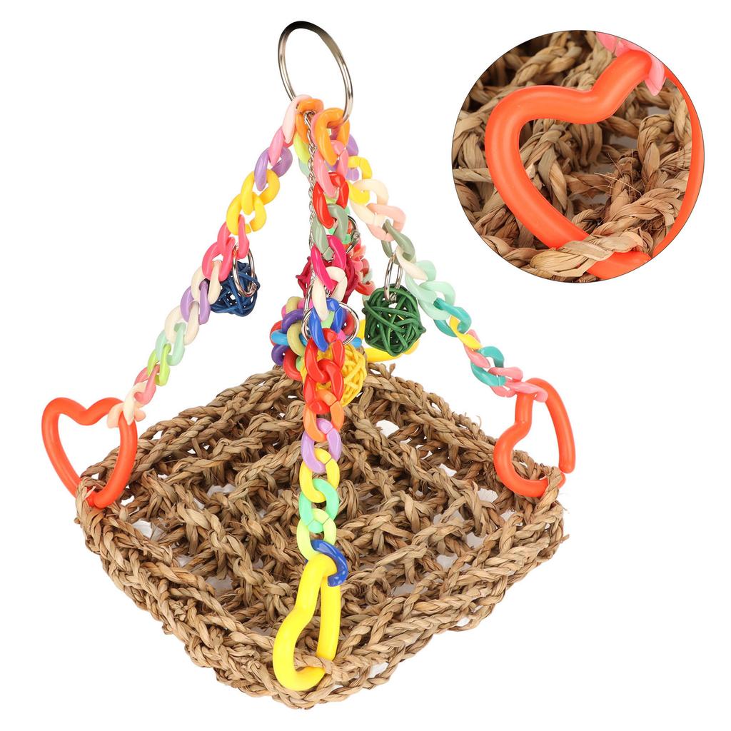 Bird Climbing Net Colourful Swing Hammock Chewing Hanging Mat for Decoration Playing