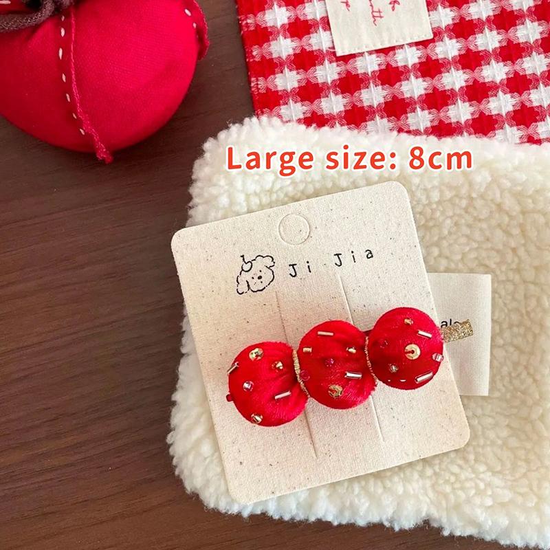 1/2Pcs Creative Sequin Candied Hawthorn Hair Clips Hair Ties Children Headwear Exquisite Girls Hair Accessories New Year Gift